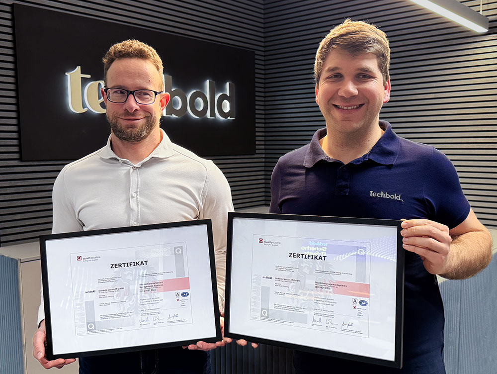 Techbold Iso 9001 27001 Blog techbold ist ISO 27001 zertifiziert